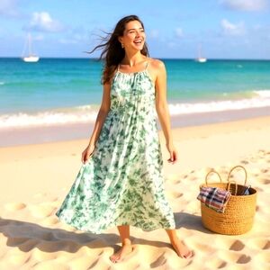 ZARA Women's A-Line Tie Dye Gold Thread Sleeveless Mini Dress. SIZE XL